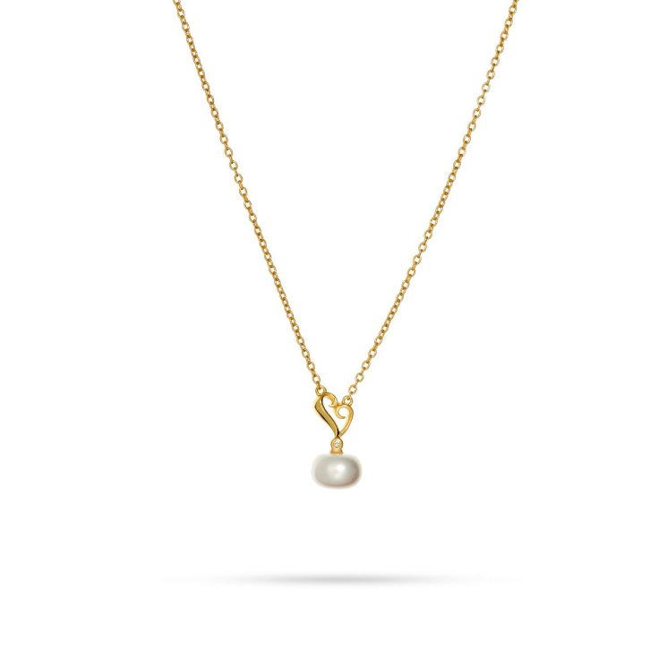 Ожерелье из серебра с жемчугом и фианитом (Арт.pi-n2502-2-x-l-pn-x-w)