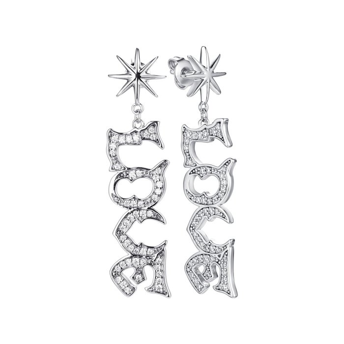 Серьги из серебра с фианитом (Арт.sl-e03128-x-w-x-x-w)