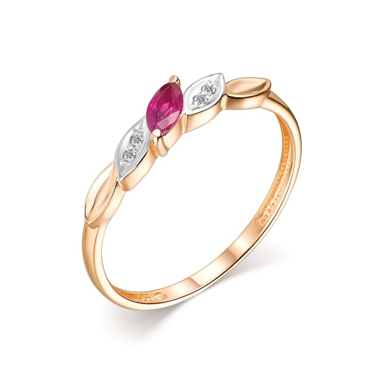 Золотое кольцо с рубином Алькор КЮЗ (Золото) 13985-103