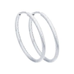 Серьги конго из серебра с алмазной гранью (Арт.94140007)
