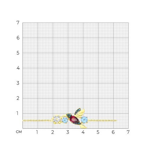 Браслет золотой пробы 585 с миксом камней (Арт.750284-2)