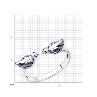 Кольцо из серебра с фигурками птиц «Нежный полёт» Соколов (арт.95-110-01319-1)