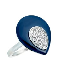 Кольцо из серебра с керамикой и куб. цирконием (Арт.tc-r00143-vl-w-x-x-w)
