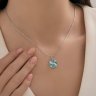 Подвеска из серебра с фианитами и эмалью (Арт.94-130-02358-1)