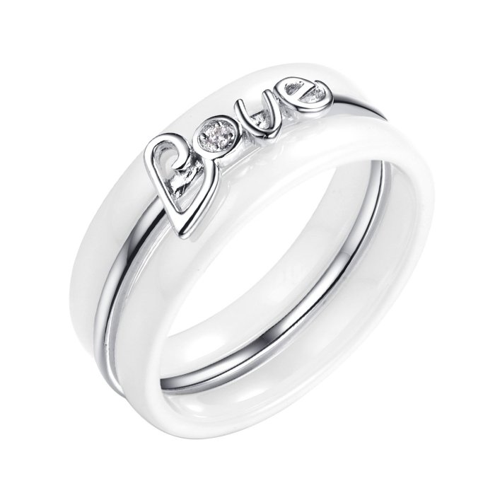 Кольцо из серебра с керамикой и фианитом (Арт.tc-r00918-w-w-w-x-x)