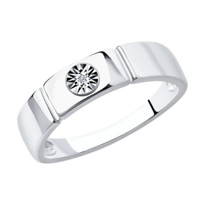 Кольцо из серебра с бриллиантом (Арт.87010051)
