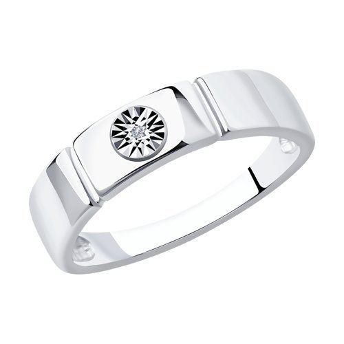 Кольцо из серебра с бриллиантом (Арт.87010051)