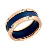 Кольцо с керамикой и куб. цирконием «Ceramic Skyline» Fresh Jewelry (арт.TM-R00942-1-Вl-G-X-X-W)
