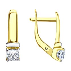 Серьги из желтого золота с фианитами (Арт.81020293-2)