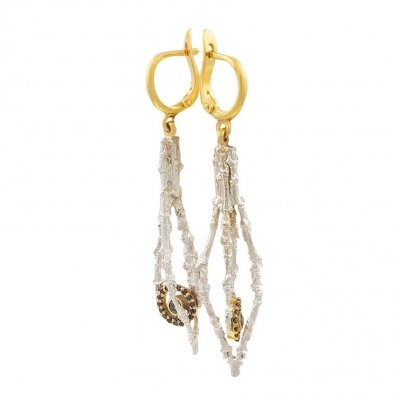 Серьги серебряные со шпинелью «Лесной Шарм» Beavers (арт.BS_2137SH)