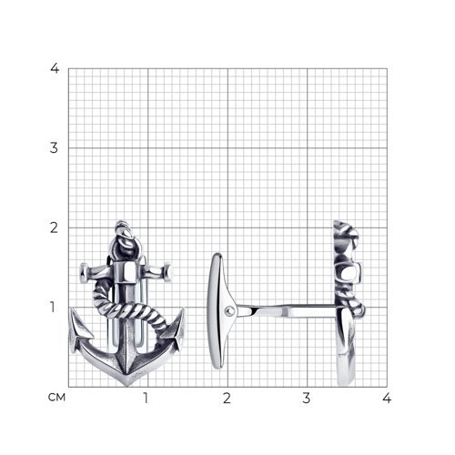 Запонки из чернёного серебра (Арт.95160013)