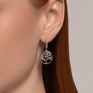 Серьги из серебра с фианитами «Древо Света» Соколов (арт.94026317-91)
