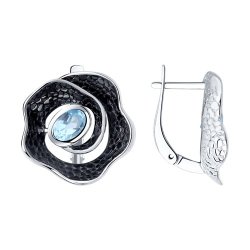 Серьги из серебра с топазами (Арт.92022295)