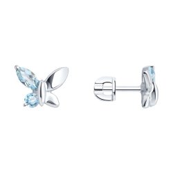 Серьги из серебра с топазами (Арт.92022931)