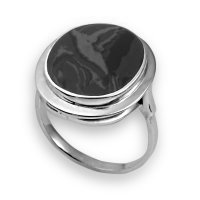 Серебряное кольцо с обсидианом и лазуритом Елана 210845