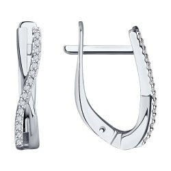 Серьги из белого золота с бриллиантами (Арт.1021939-3)