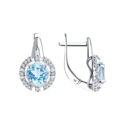 Серьги из серебра с топазами и фианитами (Арт.94-320-00679-1)