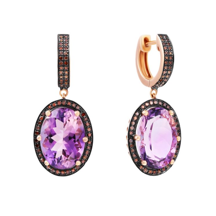 Серьги из золота с аметистом и бриллиантом (Арт.we00055k-80_sr_do_am_pink)