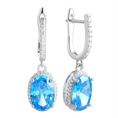 Серьги из серебра с фианитом (Арт.pd-e00307-x-w-bt-x-w)