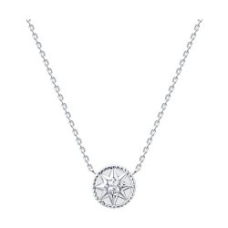 Колье из серебра с фианитом и эмалью (Арт.94071249)