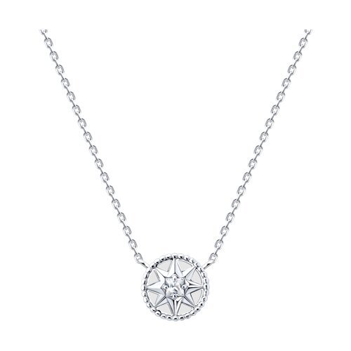 Колье из серебра с фианитом и эмалью (Арт.94071249)