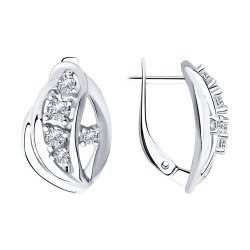 Серьги из серебра с фианитами (Арт.94-120-00536-1)