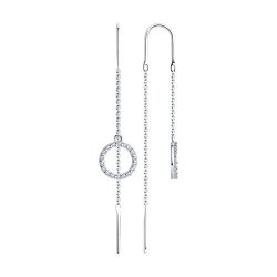 Серьги из серебра с фианитами (Арт.94-123-01496-1)