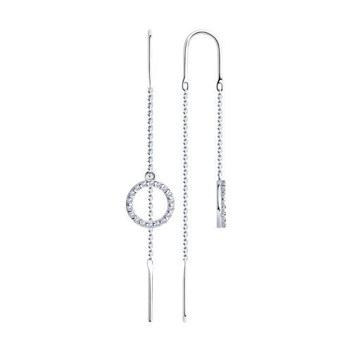Серьги из серебра с фианитами (Арт.94-123-01496-1)