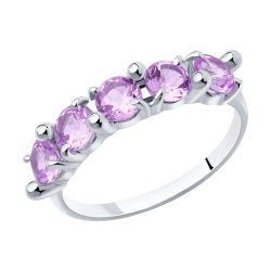 Кольцо из серебра с аметистами (Арт.94-310-00346-3)