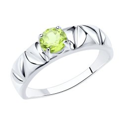 Кольцо из серебра с хризолитом (Арт.94-310-00793-2)