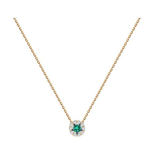 Колье из золота с бриллиантами и изумрудом (Арт.51-270-01768-2)