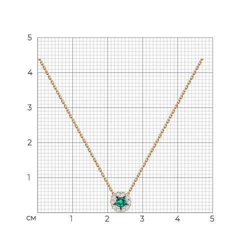 Колье из золота с бриллиантами и изумрудом (Арт.51-270-01768-2)