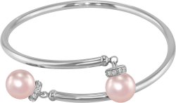 Браслет из серебра с жемчугом и кристаллом swarovski (Арт.abb-4-10-13-s)