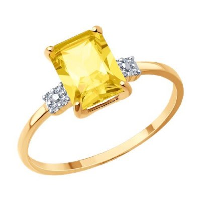 Кольцо золотое пробы 585 с цитрином (Арт.51-310-02423-3)