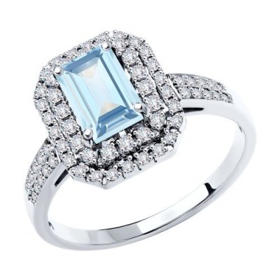 Кольцо из белого золота с бриллиантами и (Арт.6014273-3)