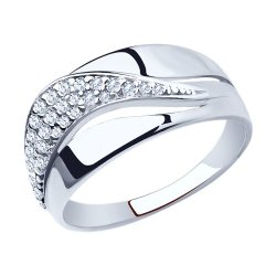 Кольцо из серебра с фианитами (Арт.94012419)