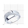 Кольцо из серебра с фианитами (Арт.94012419)