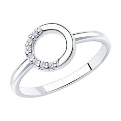 Кольцо из серебра с фианитами (Арт.94012716)