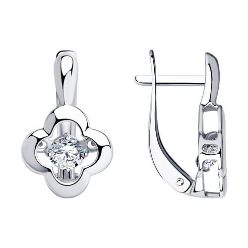 Серьги из серебра с фианитами (Арт.94022934)