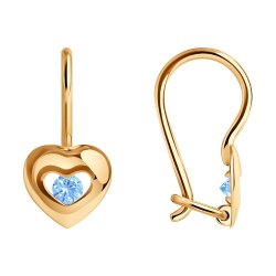 Серьги из золота с голубыми фианитами (Арт.027227)