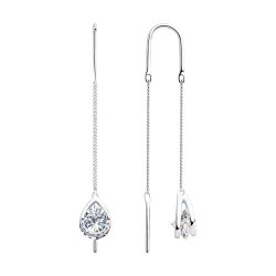 Серьги из серебра с фианитами (Арт.94023281)