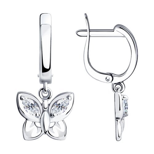 Серьги из серебра с фианитами (Арт.94023894)