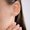 Серьги пусеты золотые пробы 585 с аметистом (Арт.729224)