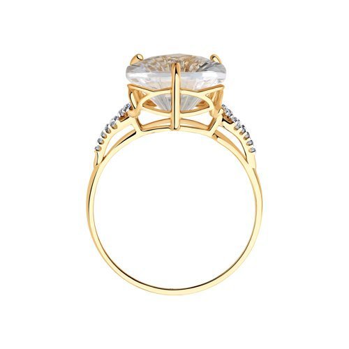 Кольцо золотое пробы 585 с горным хрусталем (Арт.714034)