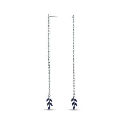 Серьги серебряные с эмалью «Листья ночи» Fashion (арт.022235313c_jemal)