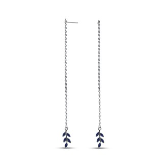 Серьги серебряные с эмалью «Листья ночи» Fashion (арт.022235313c_jemal)