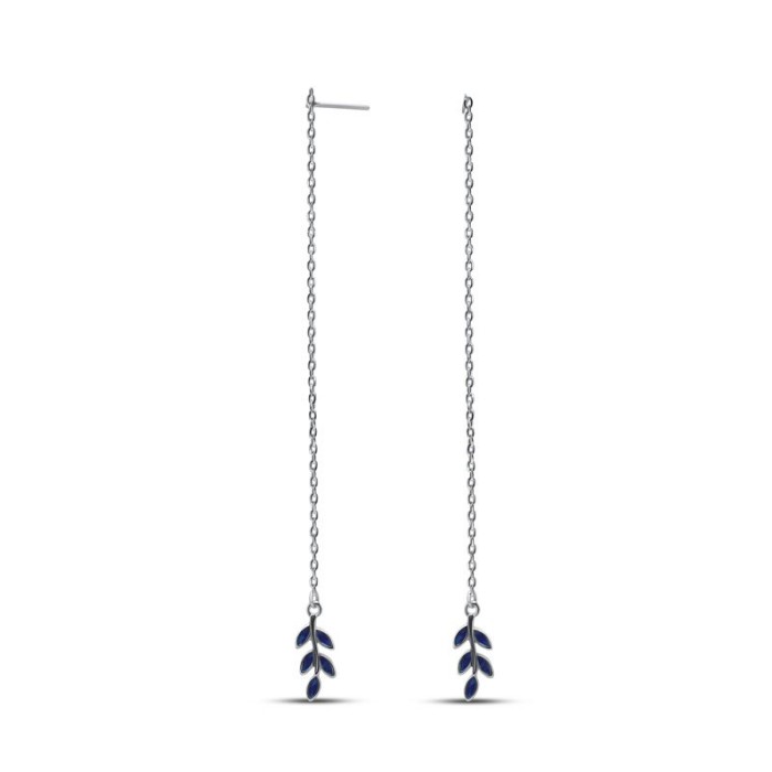 Серьги серебряные с эмалью «Листья ночи» Fashion (арт.022235313c_jemal)
