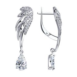 Серьги из серебра с фианитами (Арт.94025020)