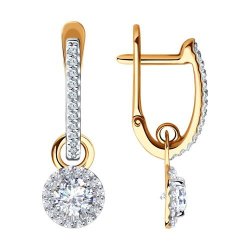 Серьги из золота с фианитами (Арт.029846)