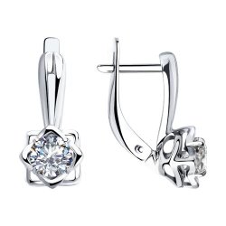 Серьги из серебра с фианитами (Арт.94025255)